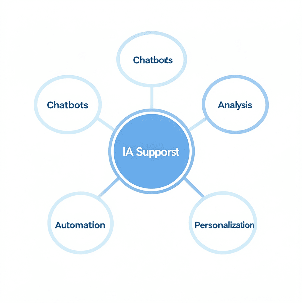 Diagrama conceptual sobre cómo usar IA para mejorar la atención al cliente y la automatización