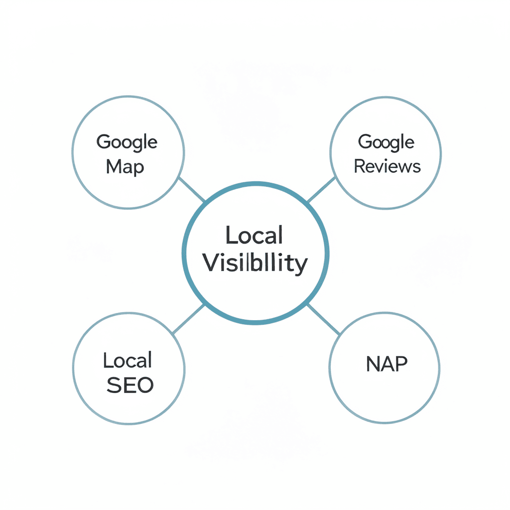 Infografía profesional sobre cómo mejorar la visibilidad local de tu empresa