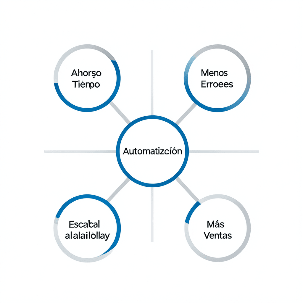 Diagrama conceptual sobre cómo automatizar tareas repetitivas en tu negocio para mejorar la eficiencia